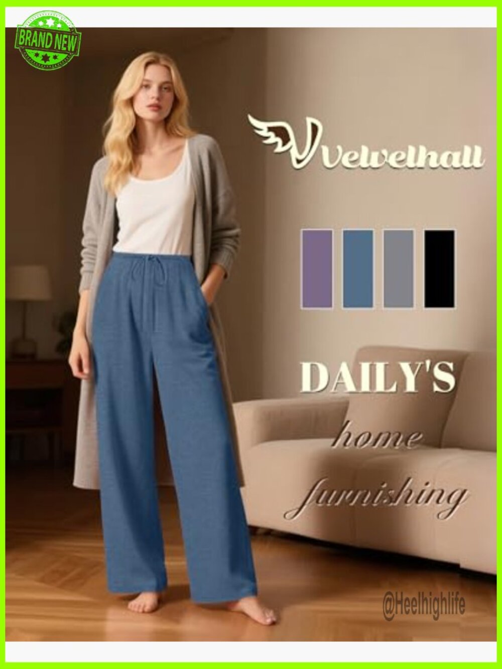 4 Pack Women's Wide Leg Lounge Pants Drawstring Sweatpants Pockets Comfy - Picture 4 of 7